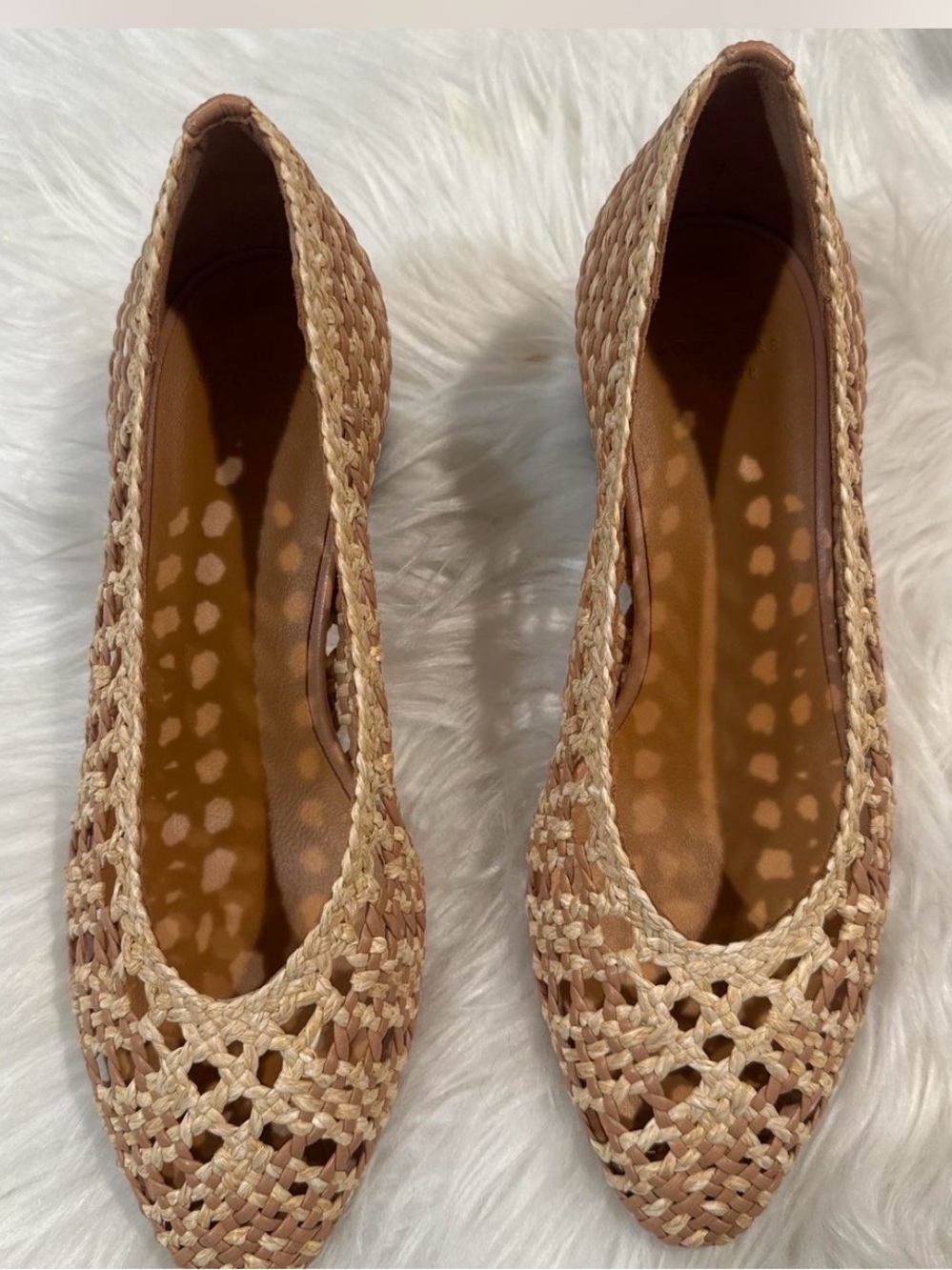 NWT Anya Sezane Woven Low Block Heel Pumps - Natural Tan - Picture 6 of 6